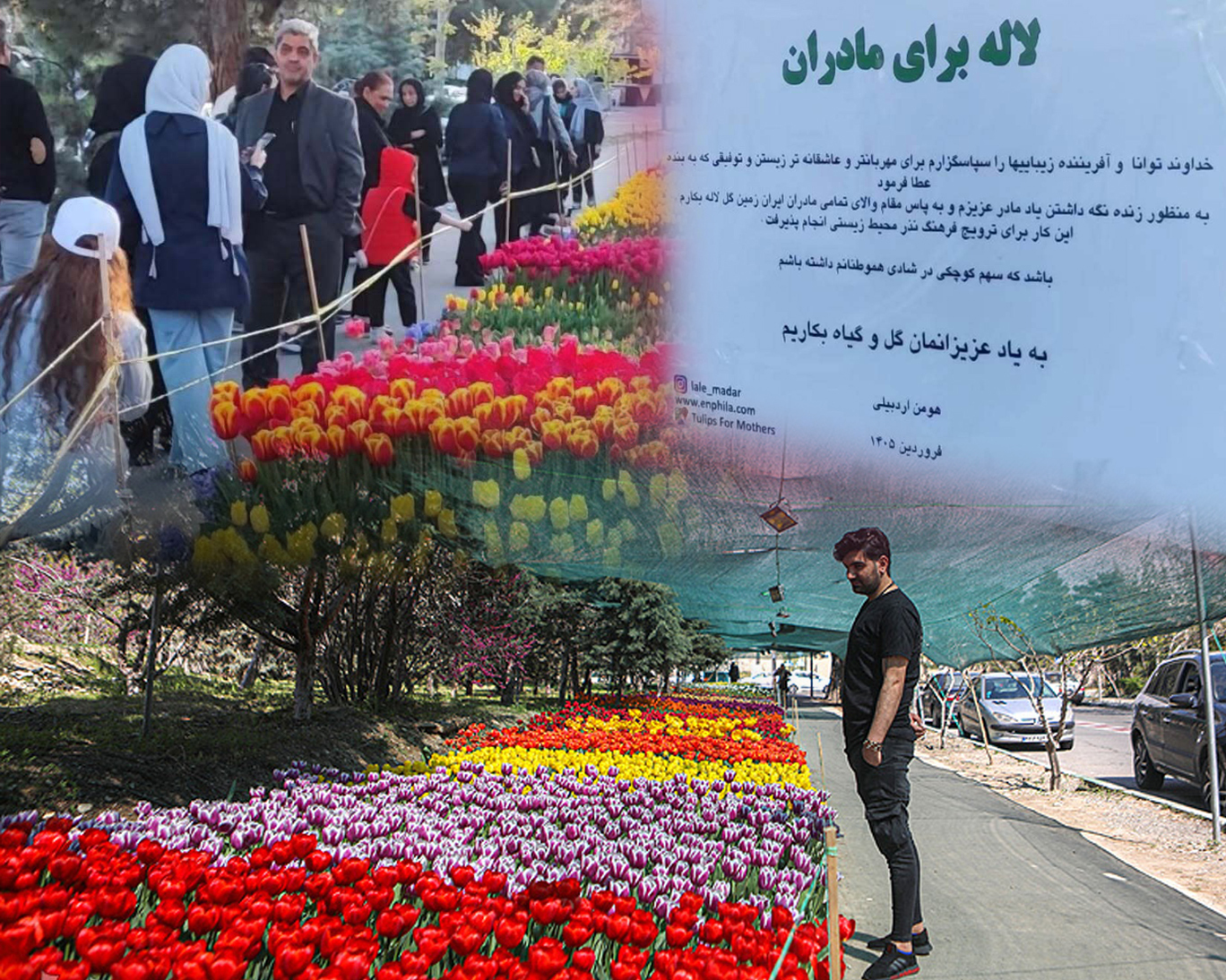 لاله‌هایی برای مادر؛ یادبودی که خیابان زرافشان را به باغ بهاری تهران تبدیل کرد